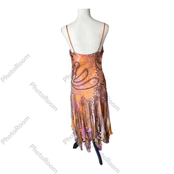 NWT vintage y2k 100% silk beaded flowy mermaid dress - Picture 7 of 8